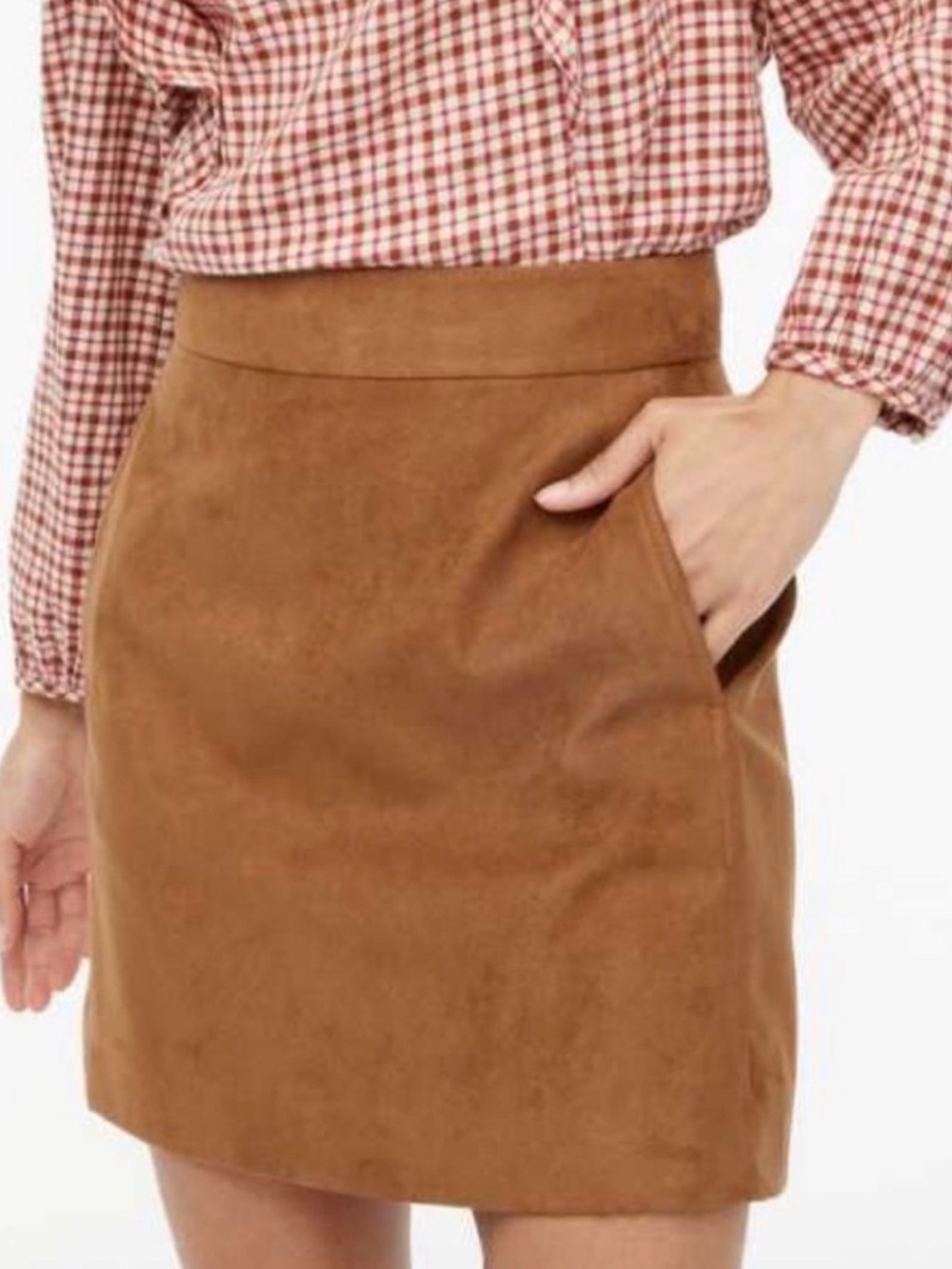 J. Crew Faux Suede Mini Skirt Walnut